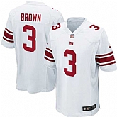 Nike Men & Women & Youth Giants #3 Josh Brown White Team Color Game Jersey,baseball caps,new era cap wholesale,wholesale hats